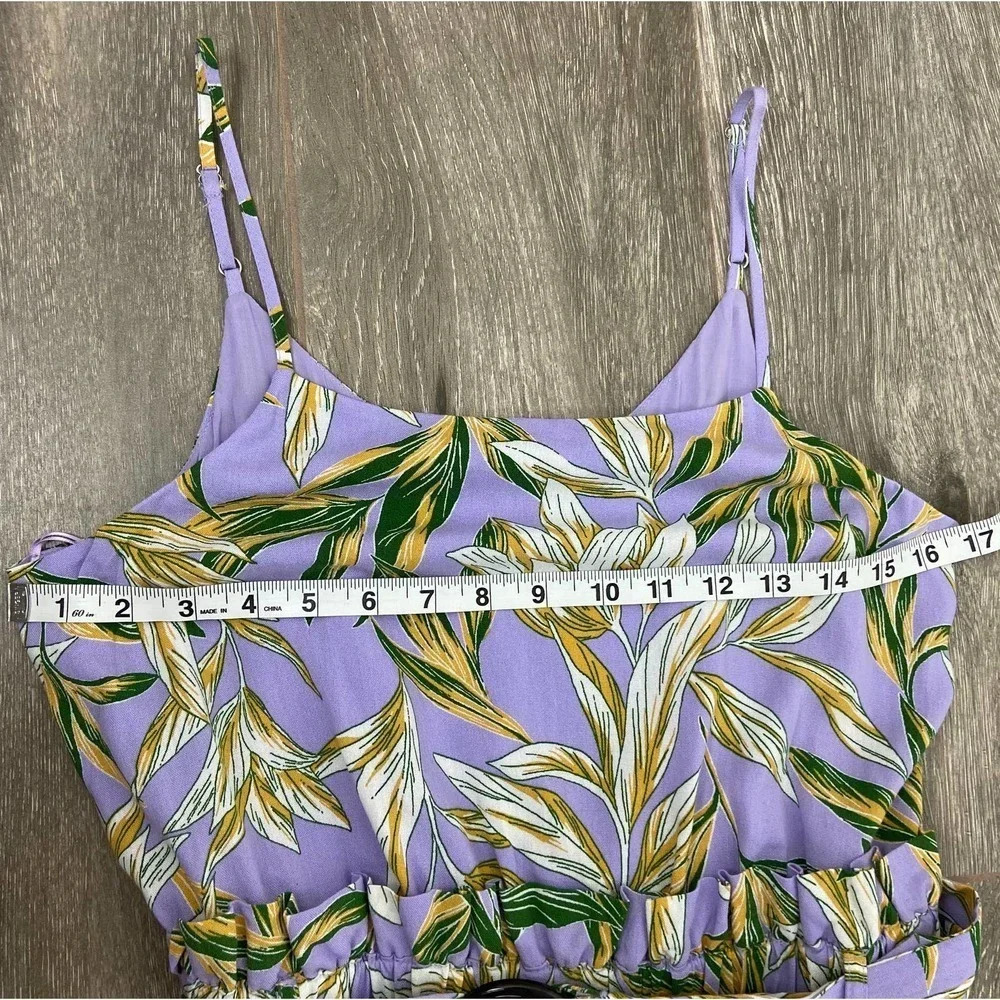 J.O.A. Raya Lavender Tropical Belted Midi Dress - Picture 4 of 13